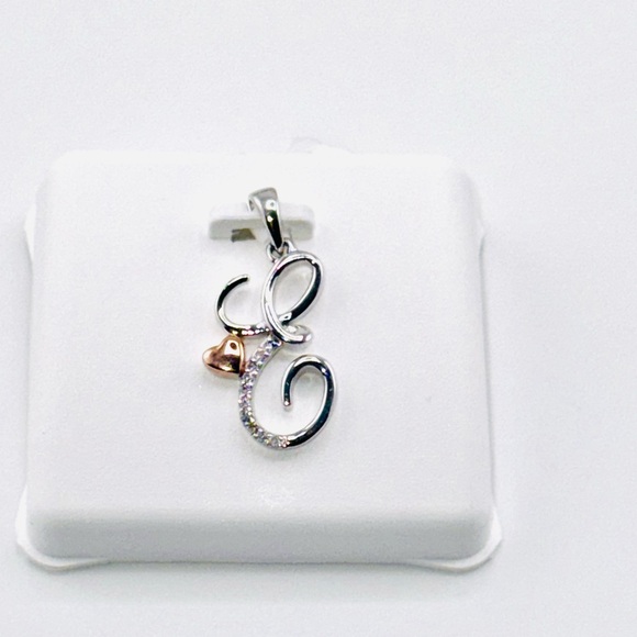 Real diamond E initial pendant, Genuine real diamond Pendant Best gift for her!! - Picture 5 of 5